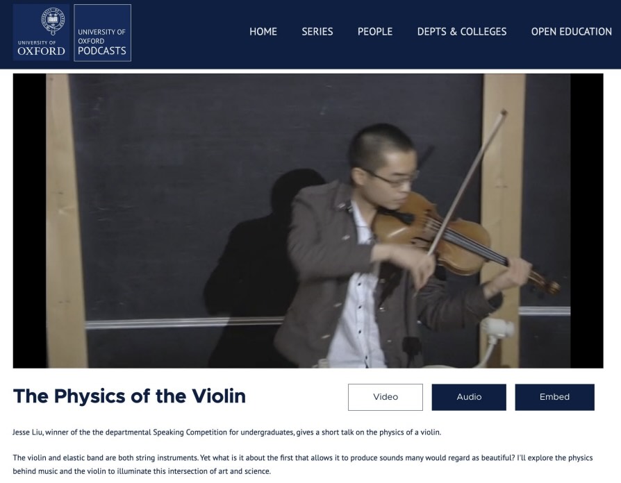 Physics of the violin public talk